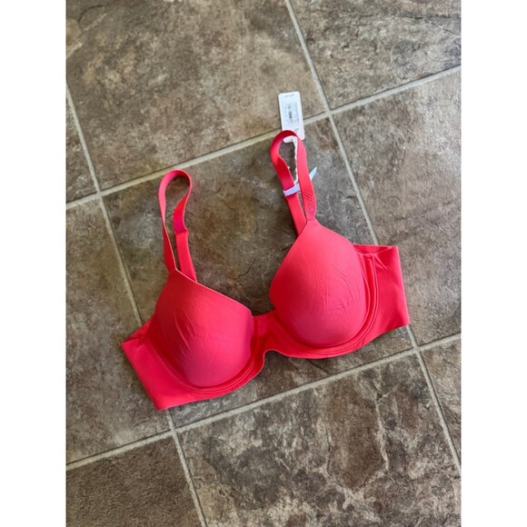 Aerie SMOOTHEZ Full Coverage Lightly Lined Bra Holiday Red Size 34C - Picture 2 of 7